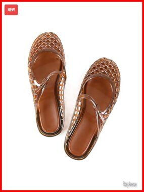 Women's Closed Toe Jelly Slingback Sandals - Water-Friendly Slide Flats for